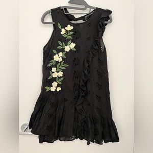 ZARA Floral Embroidered Eyelet Dress